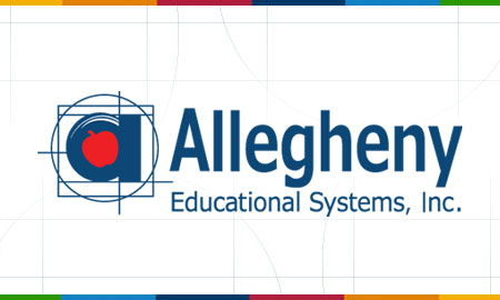 Allegheny Educational Systems Logo with colored bars