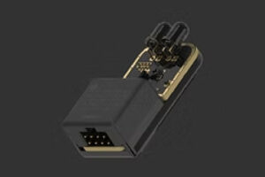Allegheny Educational Systems NeuroMaker IR Obstacle Sensor pictured on a black background