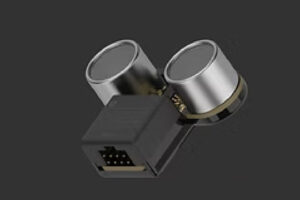 Allegheny Educational Systems NeuroMaker Ultrasonic Sensor pictured on a black background